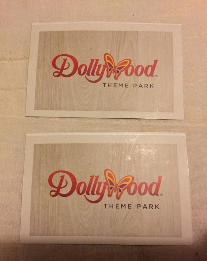 2 TICKETS TO DOLLYWOOD IN PIGEON FORGE, TN GOOD TIL 1/5/19