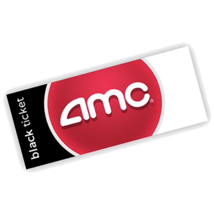 Black AMC Movie E-Ticket - Any Movie - Anytime - Never Expire For CA, NY, & NJ!!
