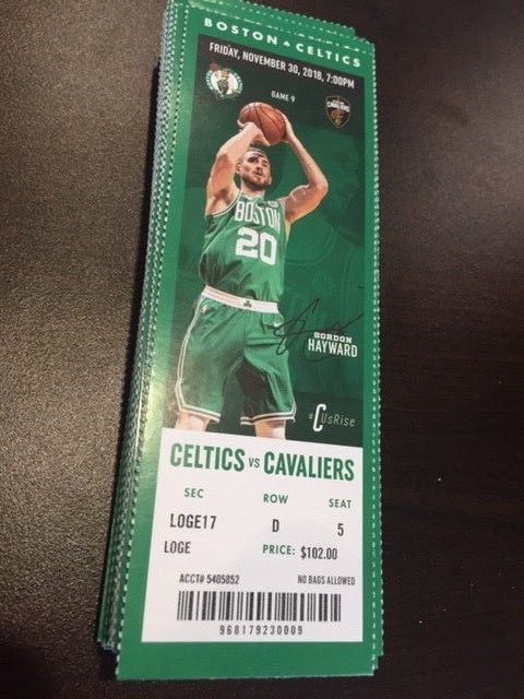 Boston Celtics Cleveland Cavaliers MINT Season Ticket 11/30/18 2018 NBA Stub