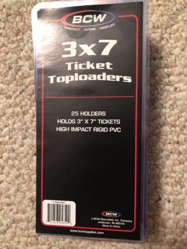 48 BCW 3X7 Top Load Holders Currency Ticket Clear Rigid Plastic Toploaders
