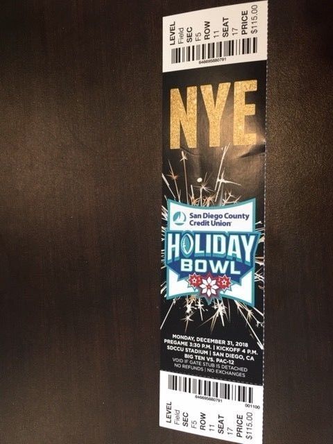 2018 Holiday Bowl MINT Season Ticket 12/31/18 NCAA Football Stub Utah Northweste