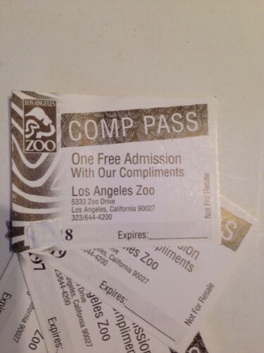 4 Los Angles Zoo Tickets!!! No Expiration Dates Fast Free Shipping With Tracking