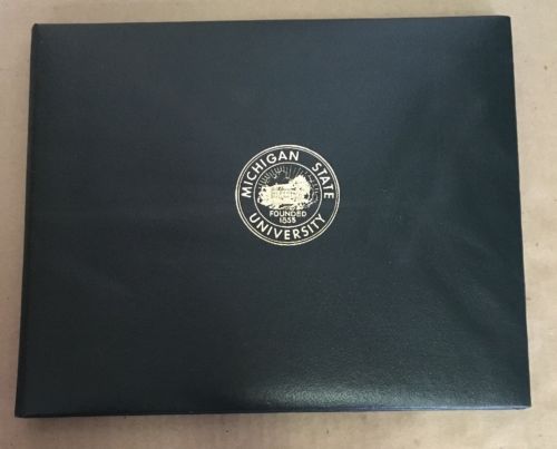 University of Michigan Diploma Folder Holder Sleeve Book Green Graduation
