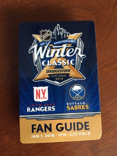 NHL Winter Classic Fan Guide - 1/1/18 2018 New York Rangers Buffalo Sabres Citi