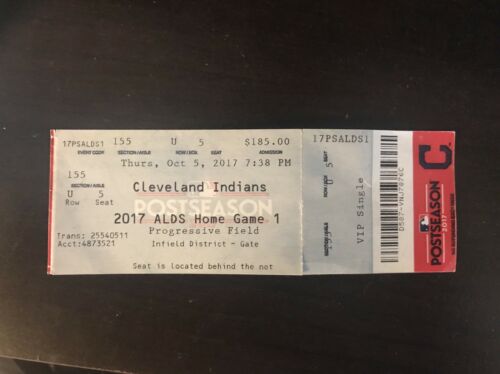 Cleveland Indians vs Yankees 2017 ALDS Game 1 Bauer Win 10/5/17 Ticket Stub