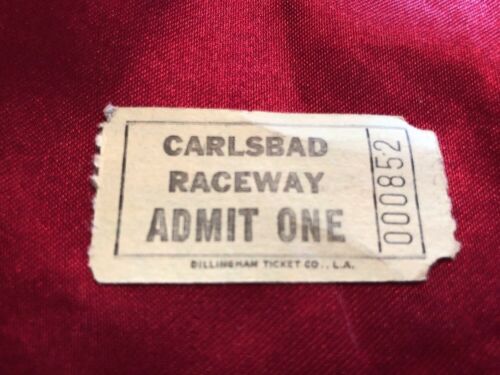 CARLSBAD RACEWAY Ticket