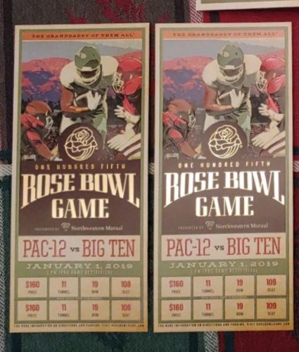 Rose Bowl Game - Ohio State vs Washington: 2 Tickets, 1/1/2019 FREE SHIP