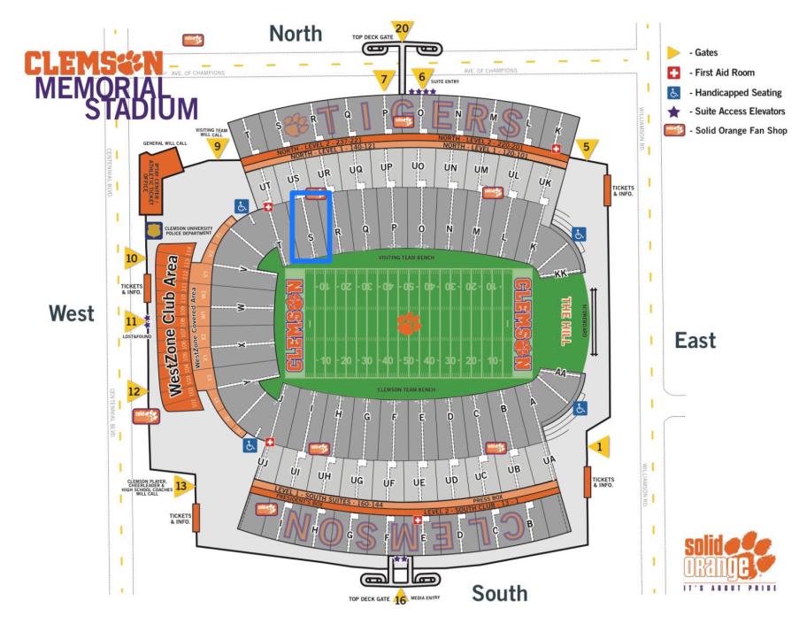 2 Lower Deck Tickets | Clemson Tigers vs. NC State Wolfpack Football | Section S