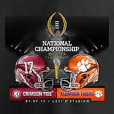 Alabama vs Clemson - 1 Ticket - College Football Playoff National Championship