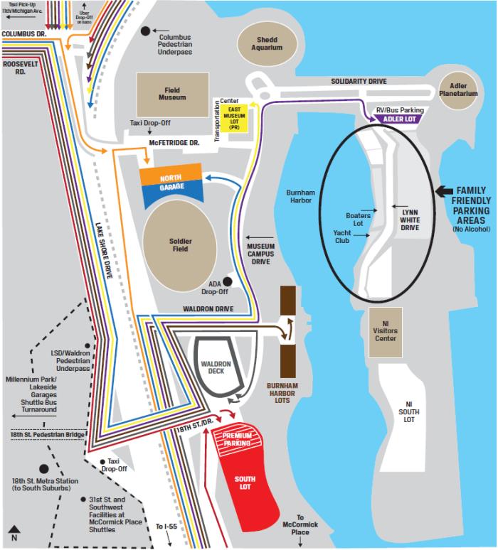 Chicago Bears vs Eagles Adler Lot Parking Pass-Playoff game - Sunday Jan 6th