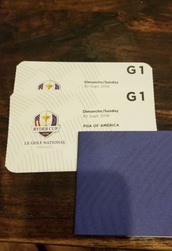 2 SUNDAY RYDER CUP 2018 TICKETS LE GOLF NATIONAL GROUNDS TWO