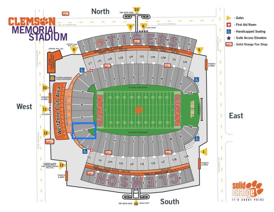 4 Lower Deck Tickets | Clemson Tigers vs NC State Wolfpack Football | Section Y