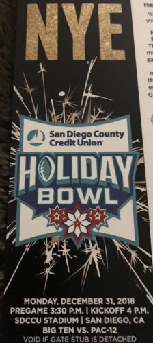 UTAH vs  NORTHWEST Holiday Bowl Tickets 12/31/2018 Sect P6 Row 13 Seats 17-18
