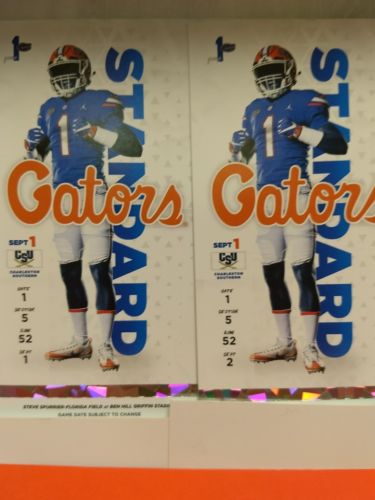 2 BOOSTER SEATS FLORIDA GATORS FOOTBALL VS COLORADO STATE 20 YD LINE!