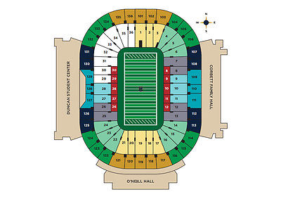 4 Notre Dame vs USC Football Tickets Lower Level