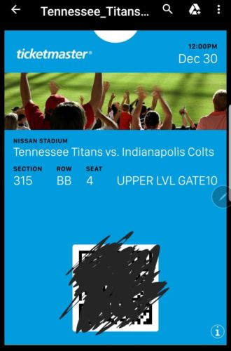 Indianapolis Colts vs. Tennessee Titans tickets
