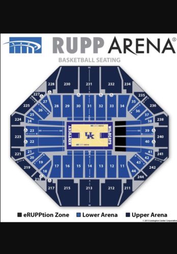 2 Lower Arena Tickets Kentucky Wildcats Blue White Basketball Game