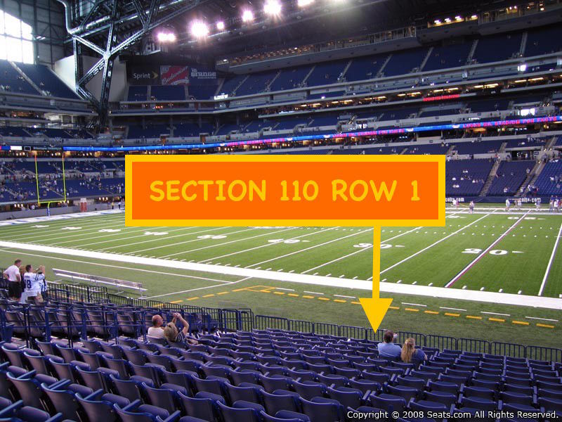 2 Front row New York Giants at Indianapolis Colts tickets section 110 row 1