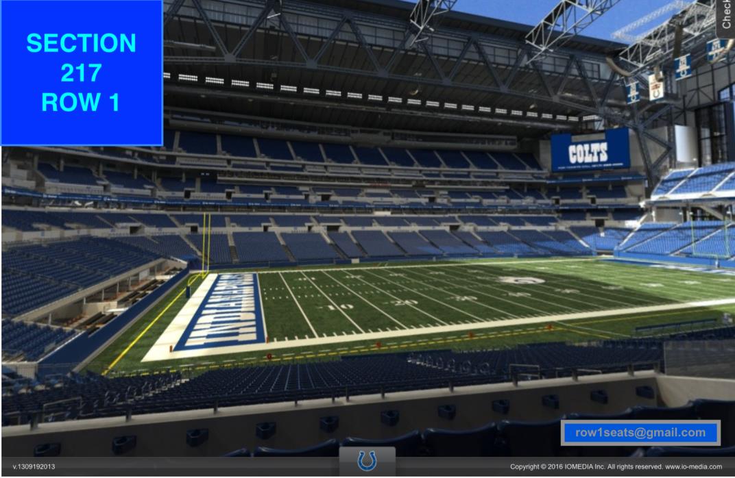 2 Front row Dallas Cowboys at Indianapolis Colts tickets section 217 row 1