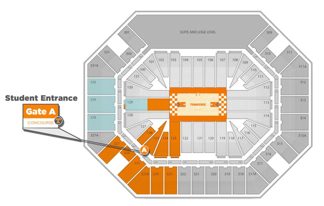 2 Tennessee vs Kentucky Wildcat Basketball Tickets Lower Level Section 113