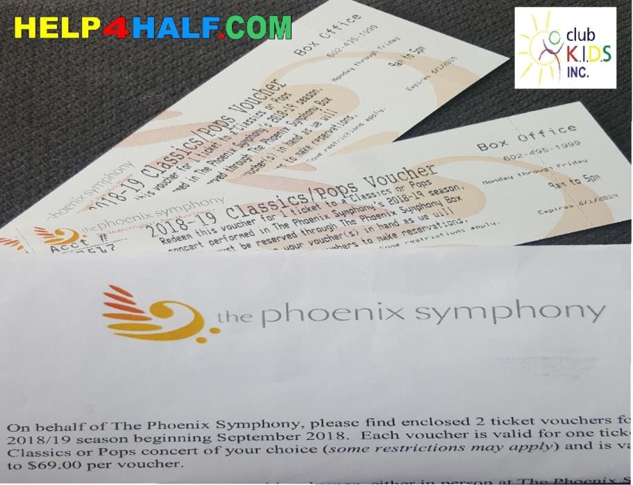 Phoenix Symphony tickets - any classic pop series 2018-2019  Two available