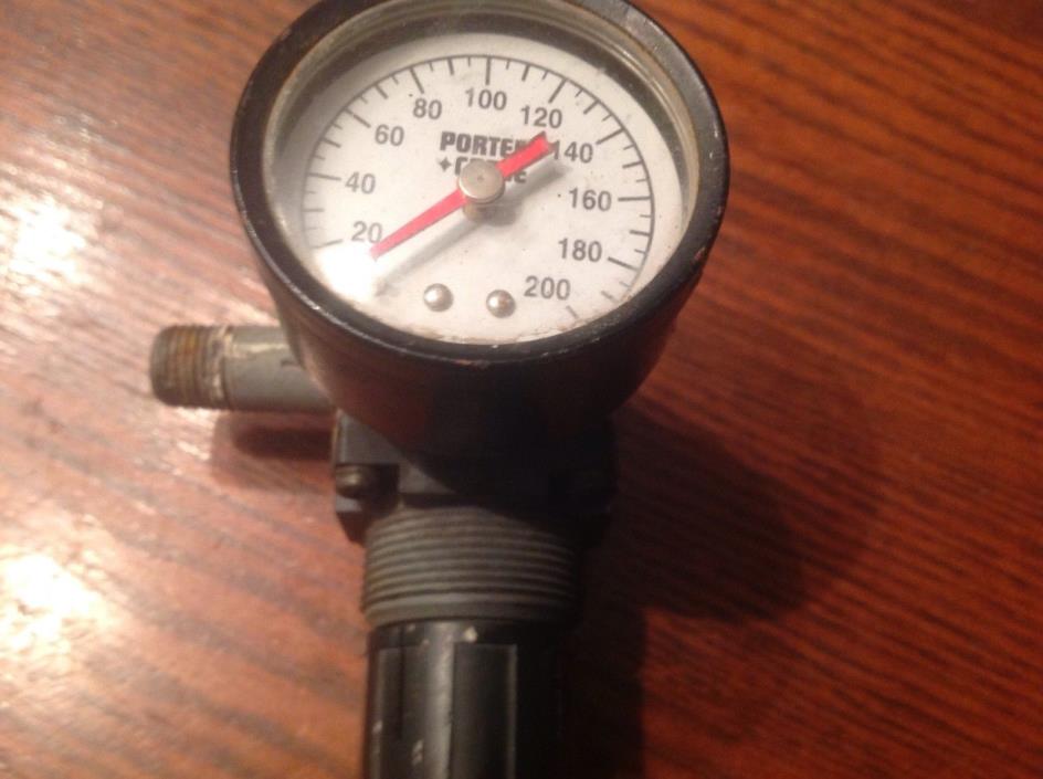 Porter Cable pressure valve,Showing up to 200 psi.