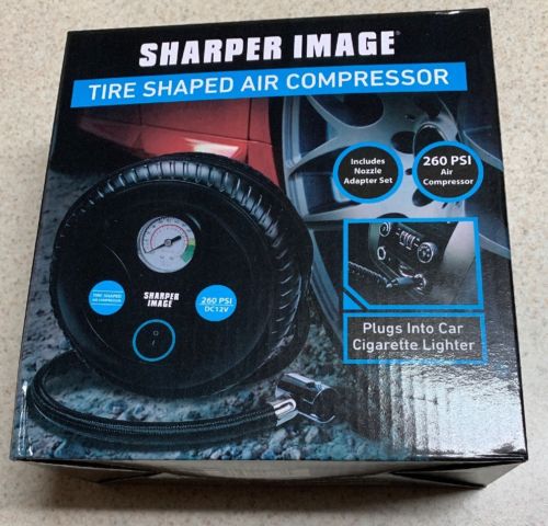 New Sharper Image Tire Shaped 260 PSI Air Compressor 12 Volt