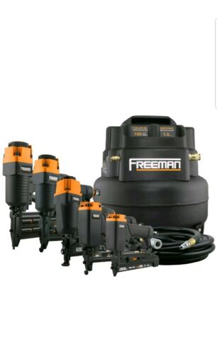 Freeman 5-Piece Nailer Kit w/6 Gallon Air Compressor & Accessories P5PCKW, NEW