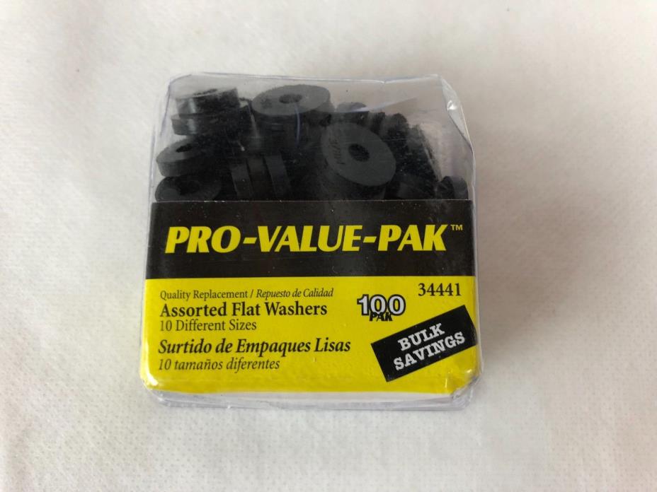 Danco Pro Value Pack Assorted Flat Washers 100 Count 34441 Rubber 10 sizes NEW