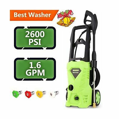1600W 2600PSI 1.6GPM Electric High Pressure Washer Machine with Nozzle HFON