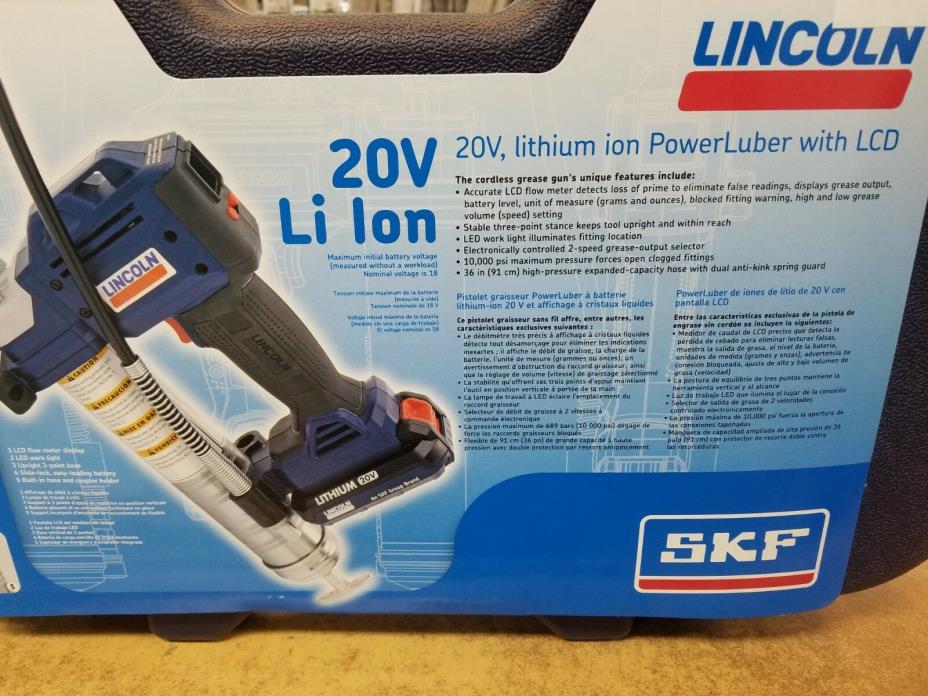 LINCOLN 20V LITHIUM ION POWER LUBER WITH LCD