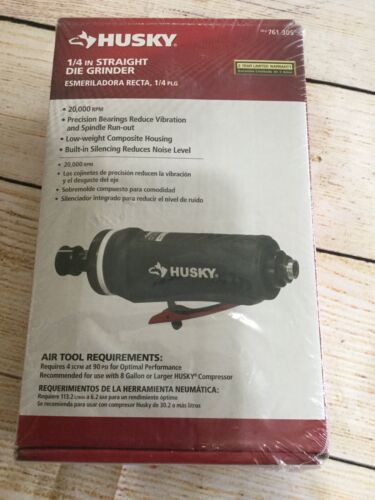 Husky 1/4 In. Straight Die Grinder Air Grinding Cutting Power Tool NEW