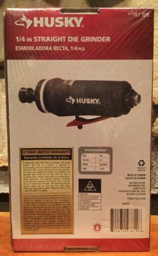 Husky 1/4 In. Straight Die Grinder Air Grinding Cutting Power Tool NEW Free Ship