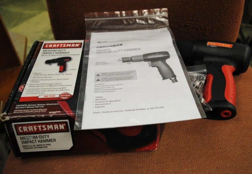 Craftsman Medium-Duty Impact Hammer Air Tool has Manual 919897 New