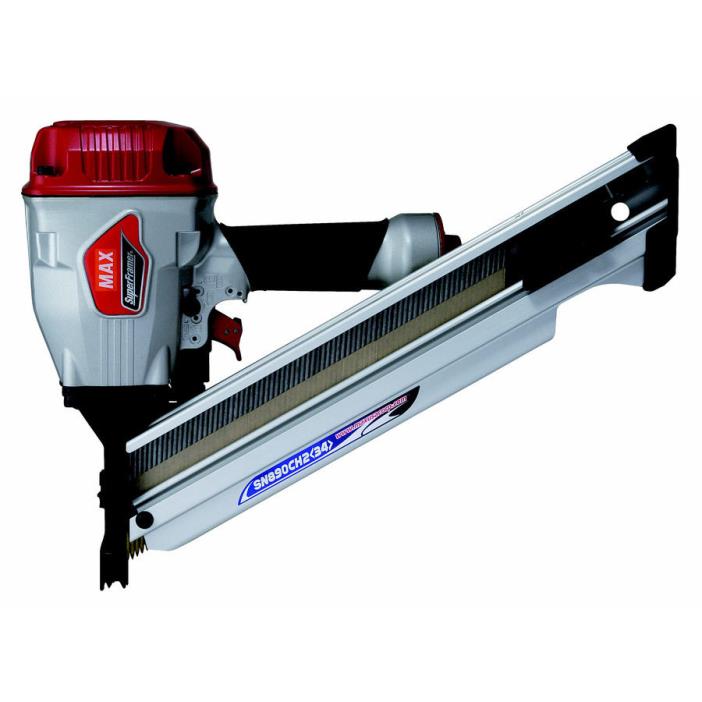 Rubber Grip Tool Free Clip Head Framing 100-PSI 3/8-in Inlet Pneumatic Nailer