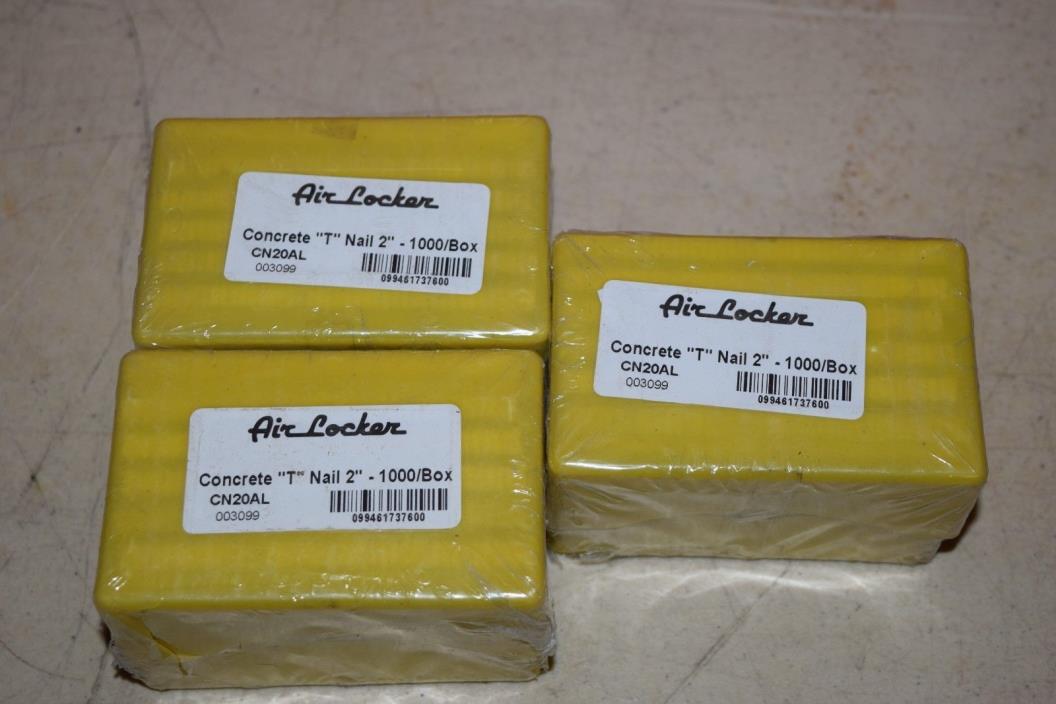 3 Boxes of 1000 Air Locker CN20AL Concrete T-Nails 2