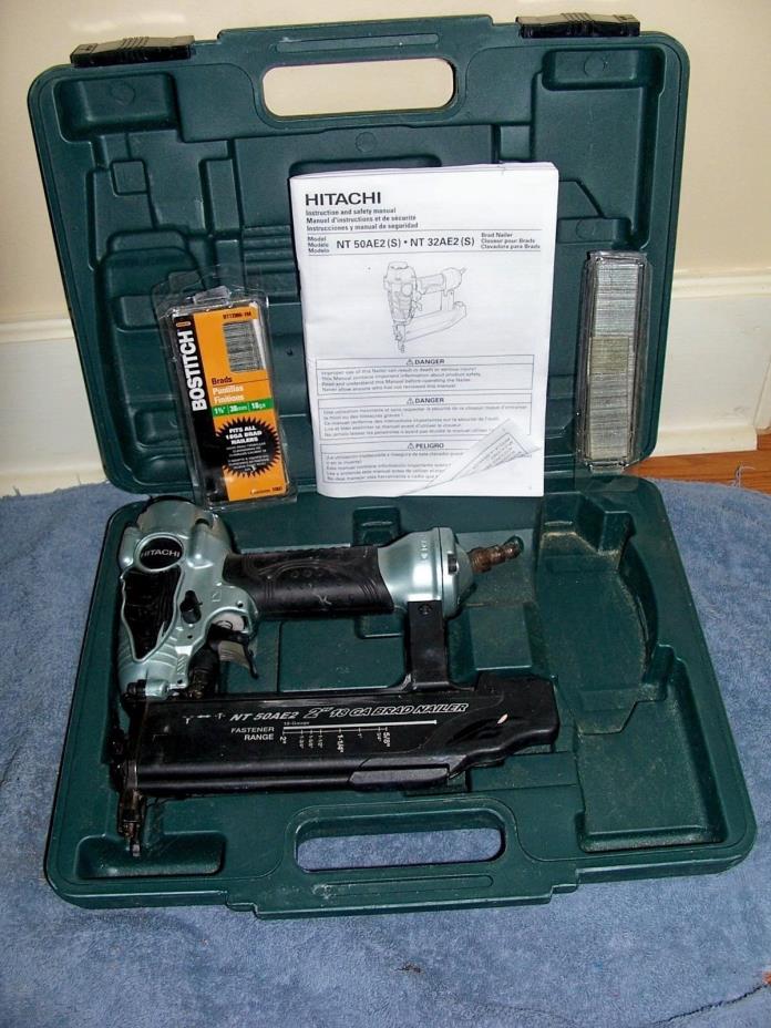 Hitachi 2'' 18 Ga  Brad Nailer In Case W Paperwork Plus Staples