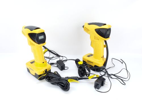 2 STANLEY Rechargeable Cordless Air Compressor / Digital Tire Inflator as is