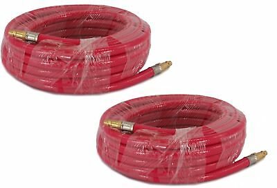 EDM - Set of 2 - Air Compressor Rubber Hoses 25 ft, Brass fittings