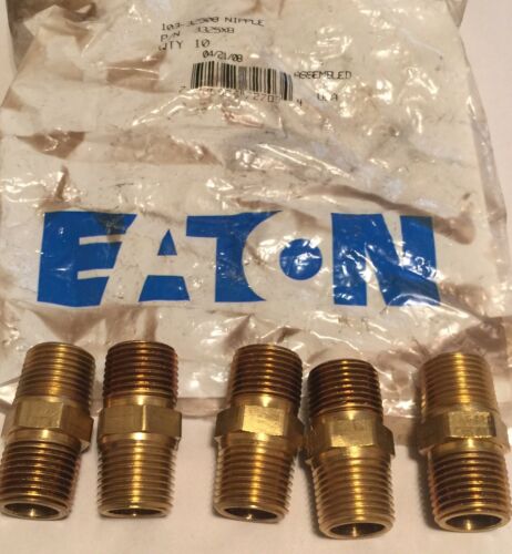 Lot of (5) Eaton Brass Hex Nipple 1/2