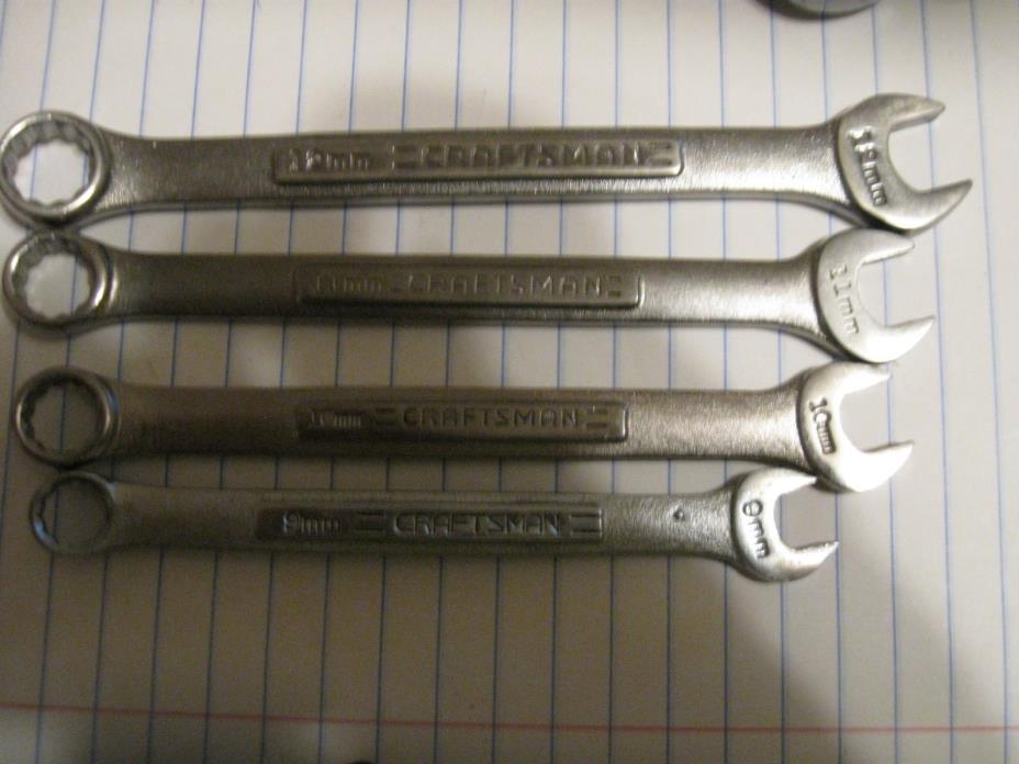 4- USA Craftsman Wrenches 9mm 10mm 11mm 12mm  tools