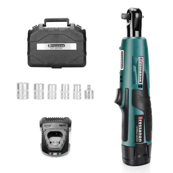 Powerful 3/8in Cordless Electric Ratchet Kit with 2000mAh Lithium-Ion