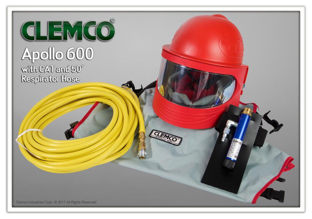 Clemco 24211 Apollo 600 Air Respirator w/ Cool Air Tube + 50' Breathing Hose