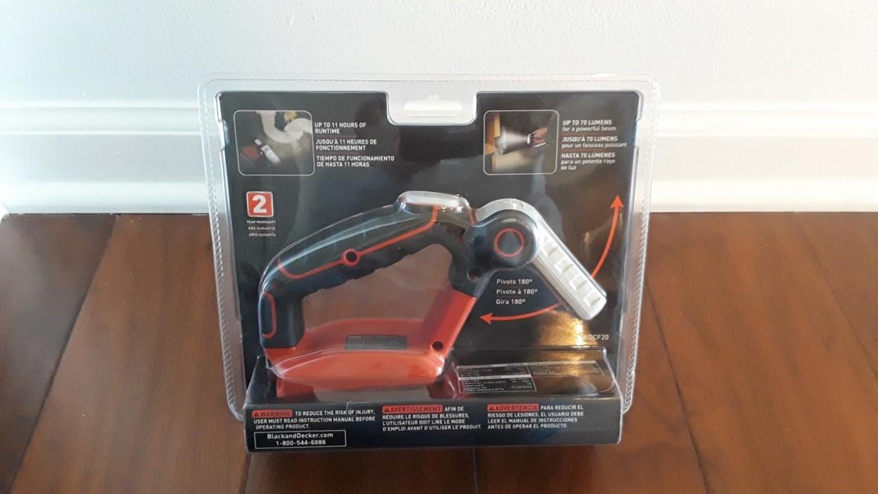NEW & SEALED BLACK+DECKER 20V MAX* Lithium Flashlight (Tool Only) - BDCF20