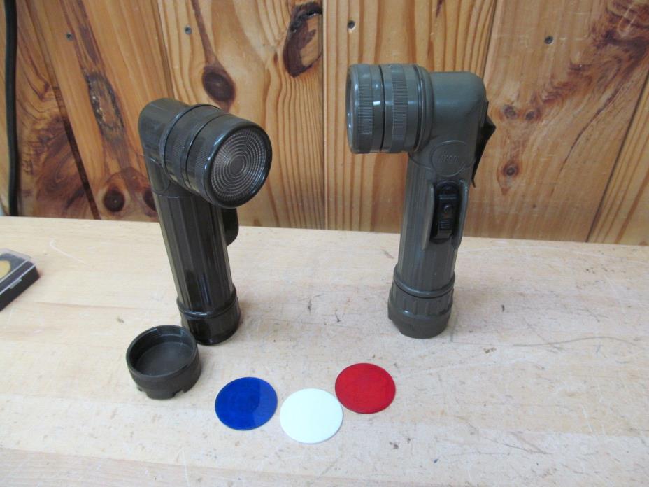 2 Army Military Flashlights – 1 Fulton MX-99I/U w/ Lenses – Parts/repair