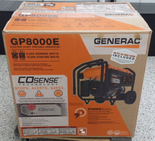 Generac 8000 Watts-Portable Gen-Gasoline-Electric/Recoil Start-120/240V