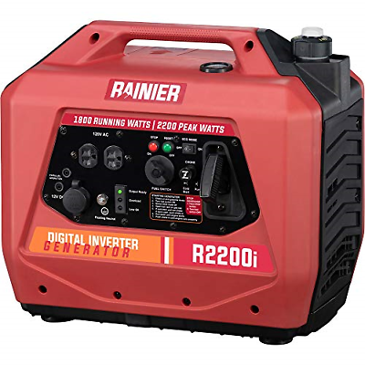 Rainier R2200i Super Quiet Portable Inverter Generator - 1800 Running & 2200 - -
