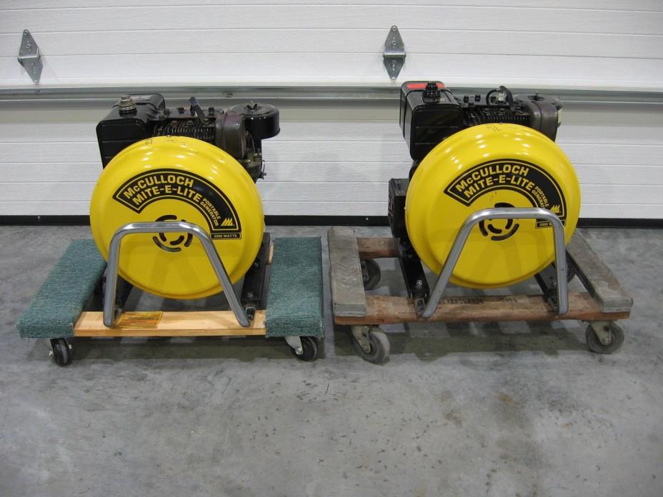 2 McCULLOCH RA3300 GENERATORS 33000 WATTS MITE-E-LITE BRIGGS & STRATTON