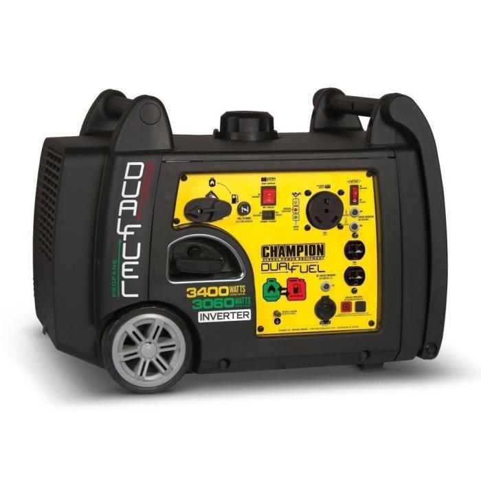 Champion 3400 Watt Portable Quiet Electric Start Dual Fuel Inverter Generator