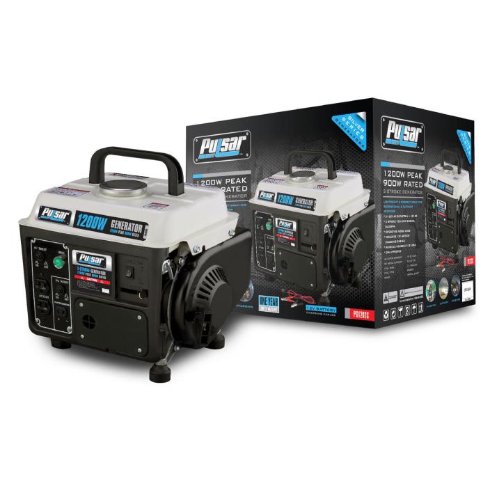 Pulsar 1200 Watt Portable Engine Generator Emergency Back up Two Cycle Gas 72cc